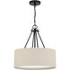 Duke 3 Light 18 inch Flat Black Pendant Ceiling Light, Drum