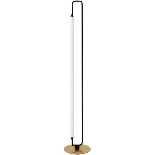 Freya 59 inch 32.00 watt Matte Black and Aged Brass Floor Lamp Portable Light