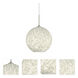 Coco 12 LED Satin Nickel Cord Pendant Ceiling Light in Carrera Glass