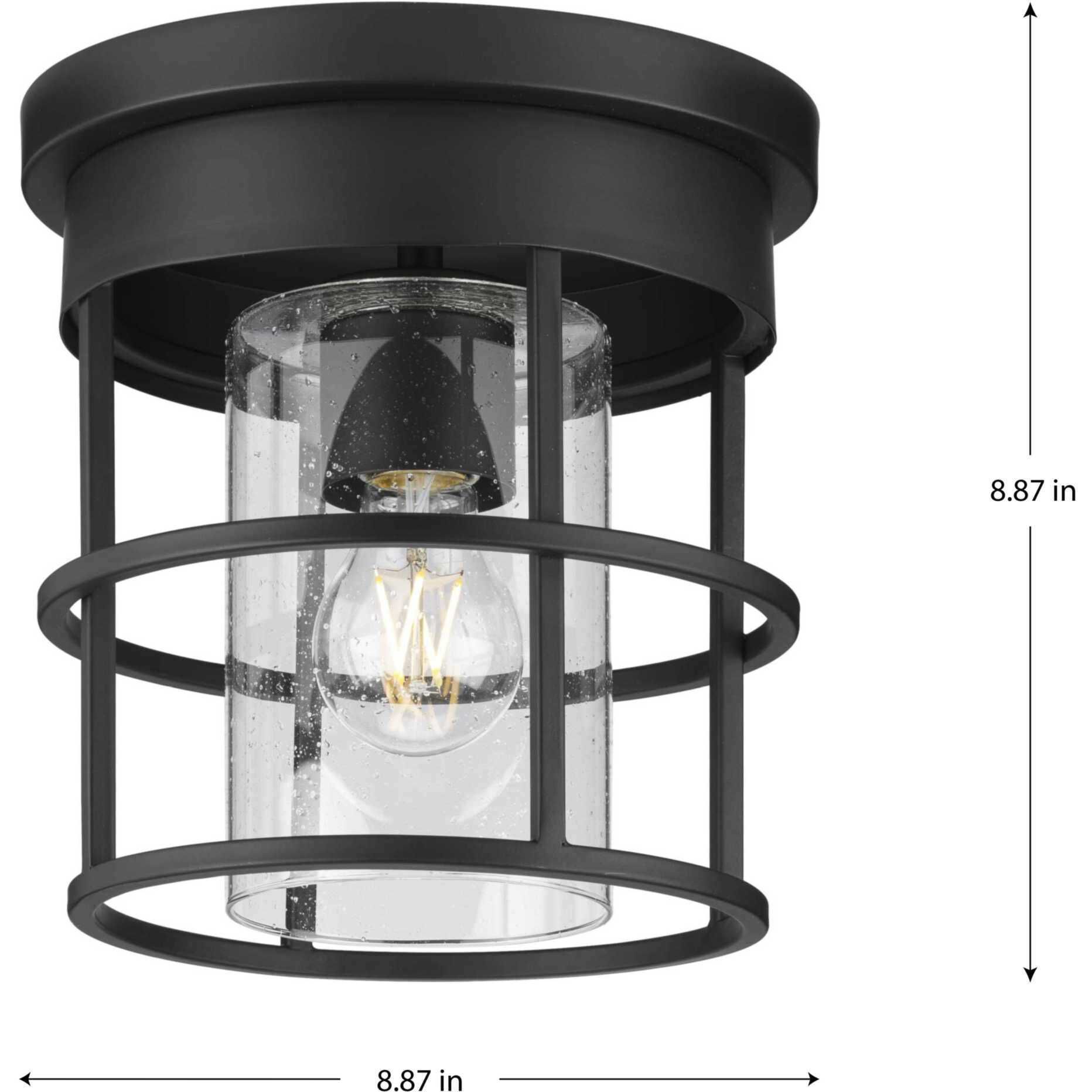 Burgess 1 Light 8.87 inch Matte Black Flushmount Ceiling Light, Design Series
