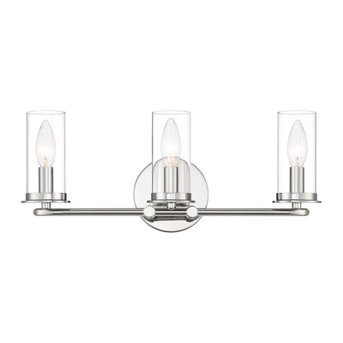 Hudson Heights 3 Light 18 inch Polished Nickel Vanity Light Wall Light
