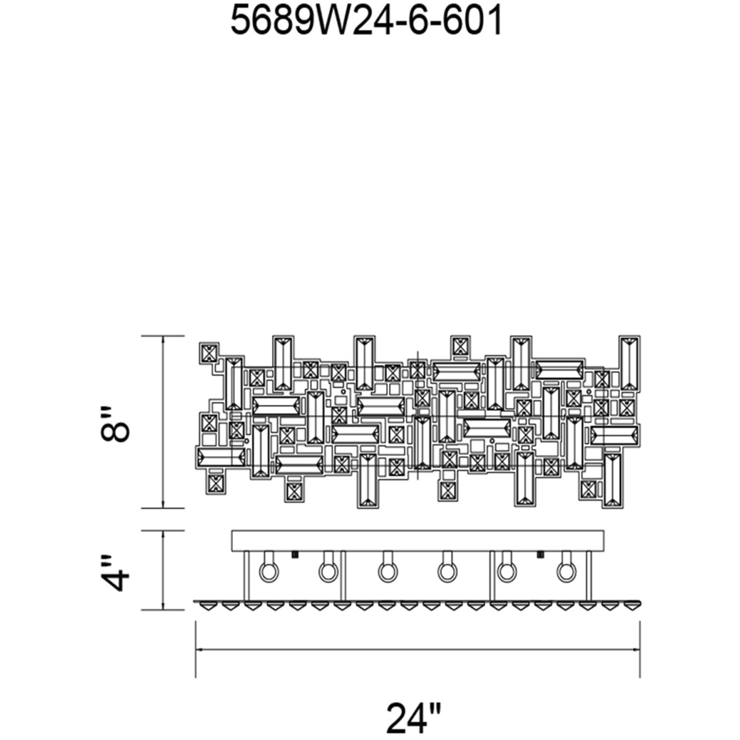 Arley 6 Light 24 inch Chrome Vanity Light Wall Light