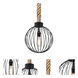 Sultana 1 Light Black Rope Pendant Ceiling Light