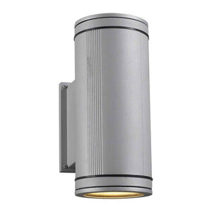 Meridian 2 Light 13.5 inch Silver Outdoor Wall Light, Up and Down Light