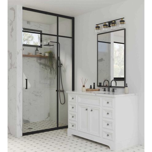 Beckner 4 Light 33.75 inch Matte Black Bath Light Wall Light