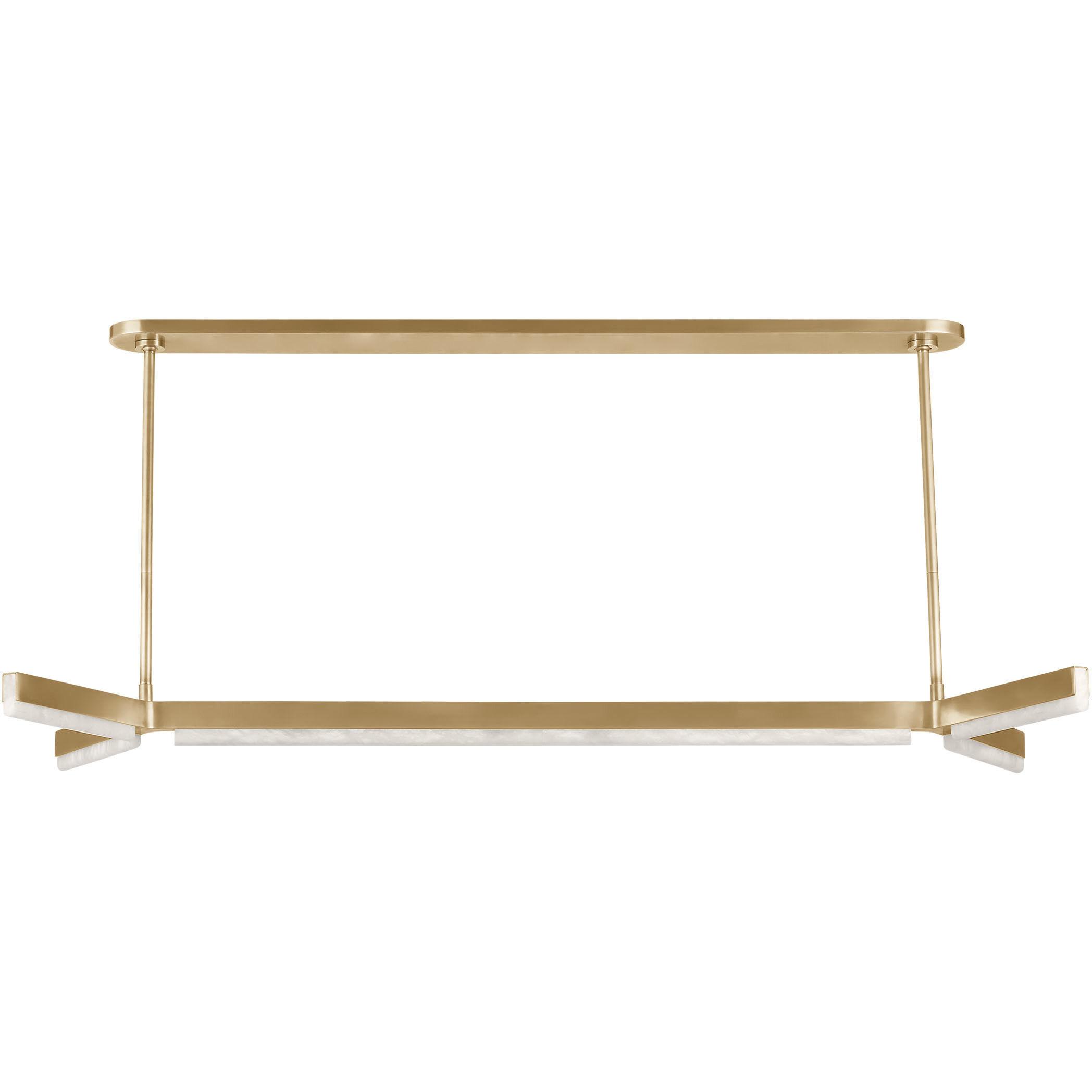 Kelly by Kelly Wearstler Linea Linear Chandelier Ceiling Light in Hand Rubbed Antique Brass