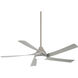 Transonic 56 inch Brushed Nickel with Silver Blades Ceiling Fan