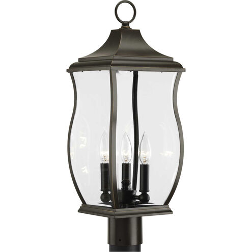 Township 3 Light 23 inch Oil Rubbed Bronze Outdoor Post Lantern