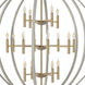 Euclid 16 Light 44 inch Cement Gray with Brushed Gold Indoor Chandelier Ceiling Light