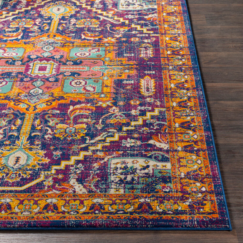 Jax 35 X 26 inch Dark Purple/Burnt Orange/Mustard/Mint/Emerald Rugs, Rectangle