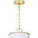 French Maid 3 Light 25.5 inch White and Natural Brass Chandelier Ceiling Light, Large