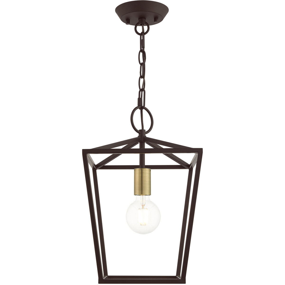 Devone 1 Light 10 inch Bronze Convertible Semi Flush/Lantern Ceiling Light