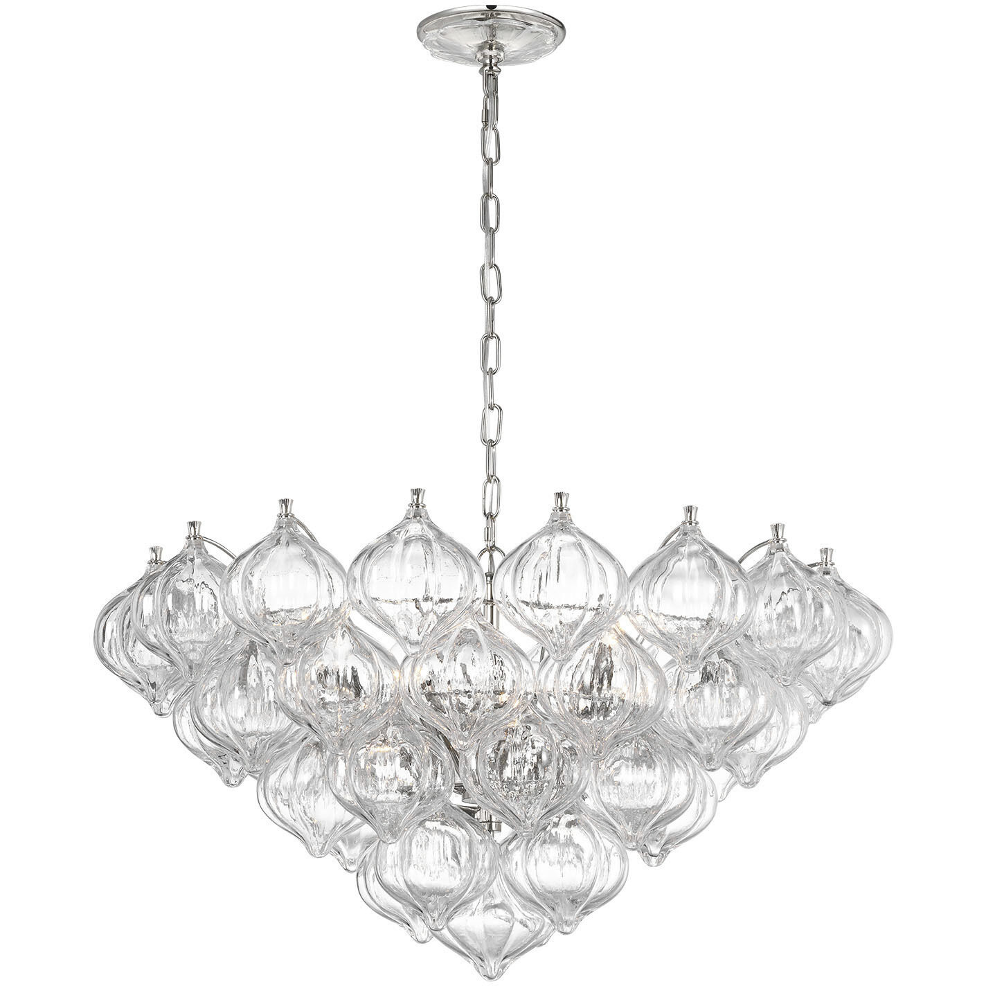 Julie Neill Caselli LED 35.5 inch Polished Nickel Basket Chandelier Ceiling Light