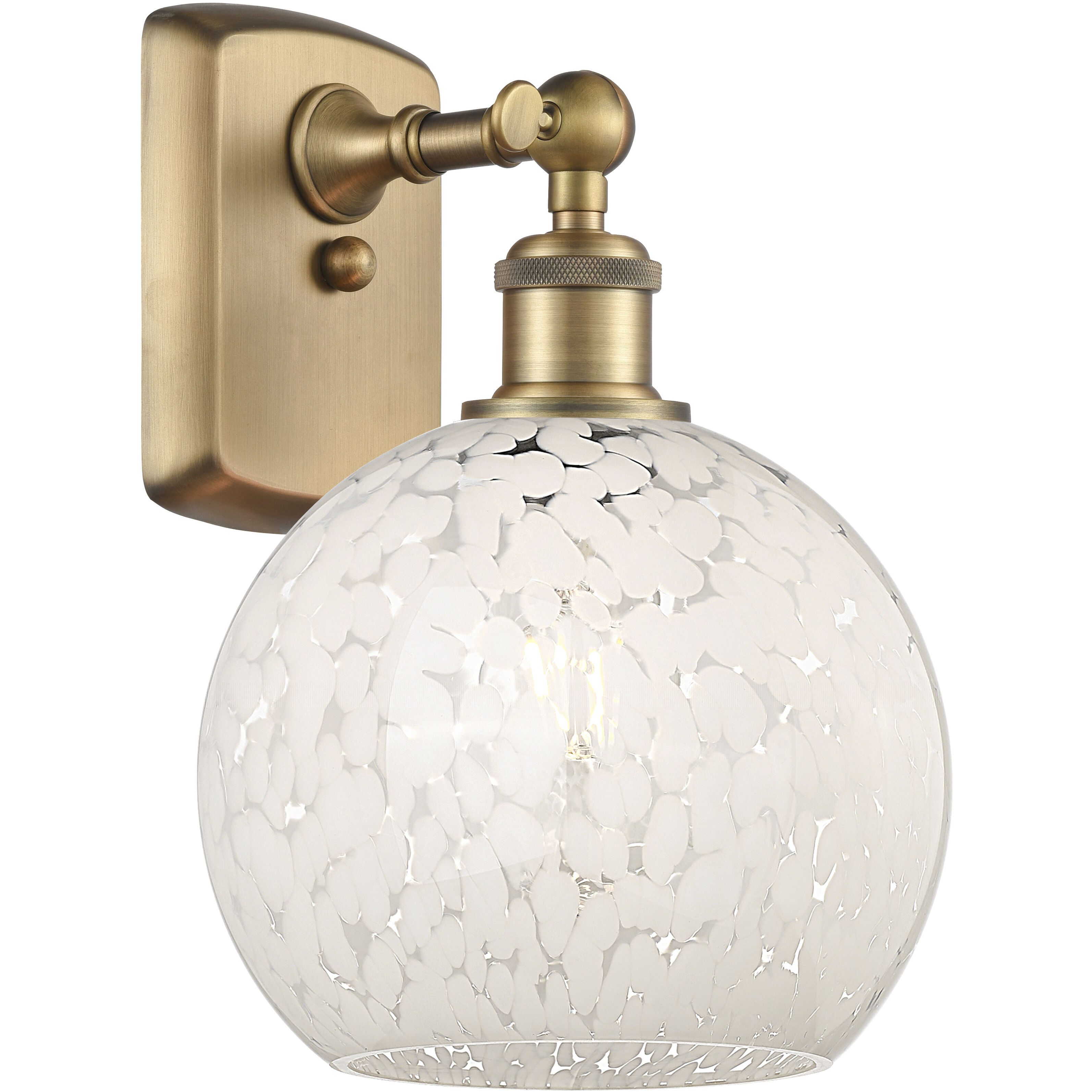 Ballston White Mouchette 1 Light 8 inch Brushed Brass Sconce Wall Light