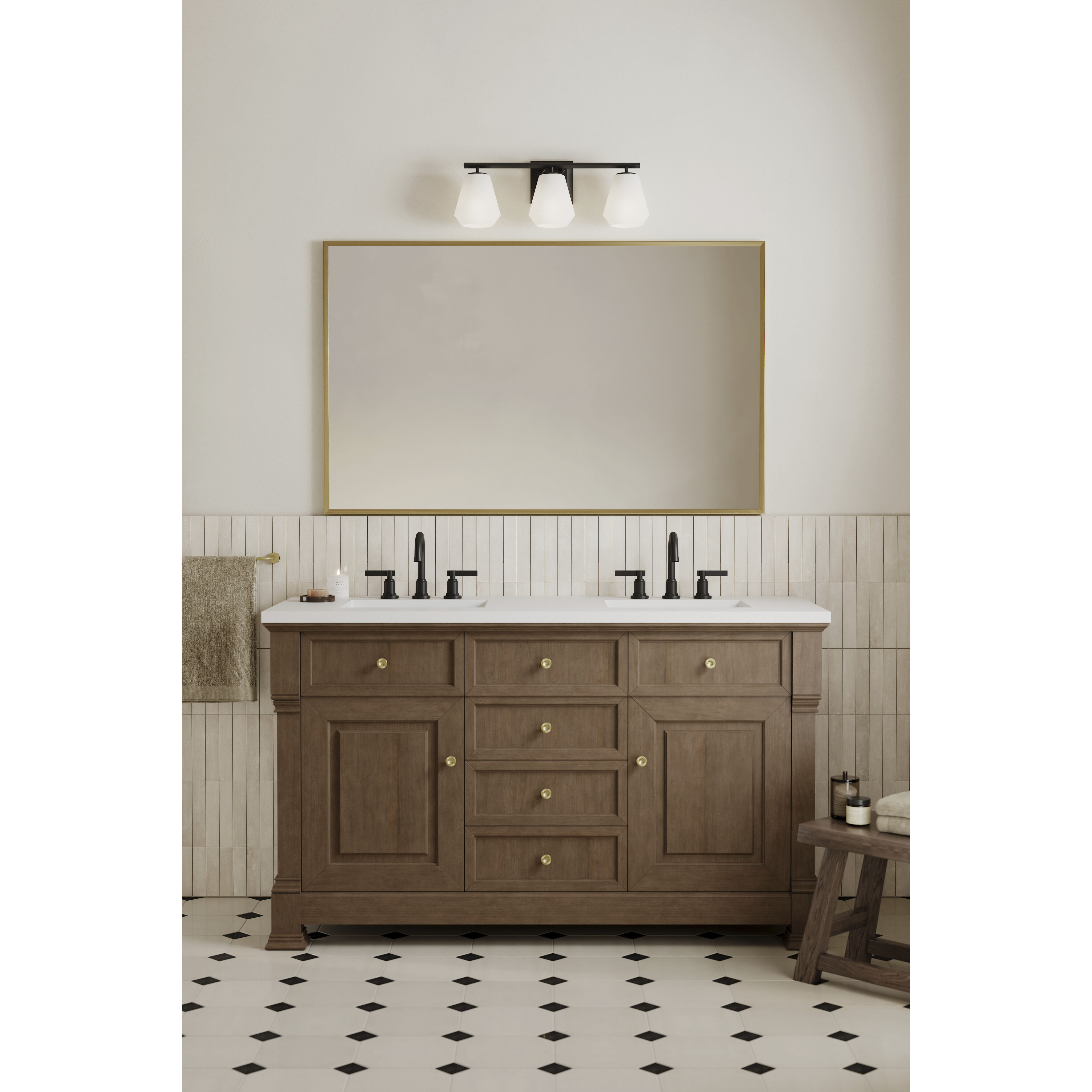 Siena 3 Light 22.75 inch Dark Matte Black Vanity Wall Light