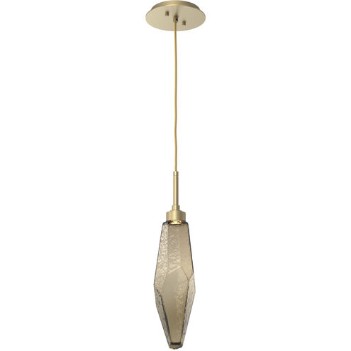 Rock Crystal LED 4.2 inch Gilded Brass Pendant Ceiling Light in Chilled Bronze, 2700K LED