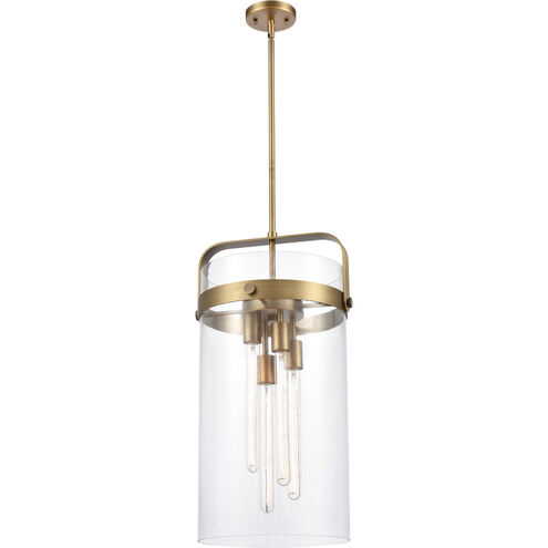 Restoration Pilaster 4 Light 13 inch Brushed Brass Mini Pendant Ceiling Light, Restoration