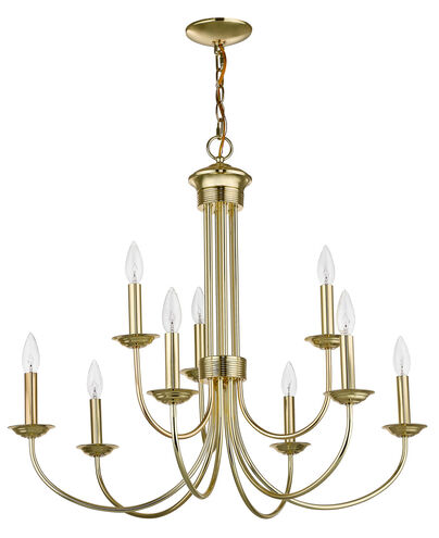 Estate 9 Light 30 inch Polished Brass Chandelier Ceiling Light