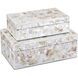 Uma 10 inch Natural and White Boxes, Set of 2