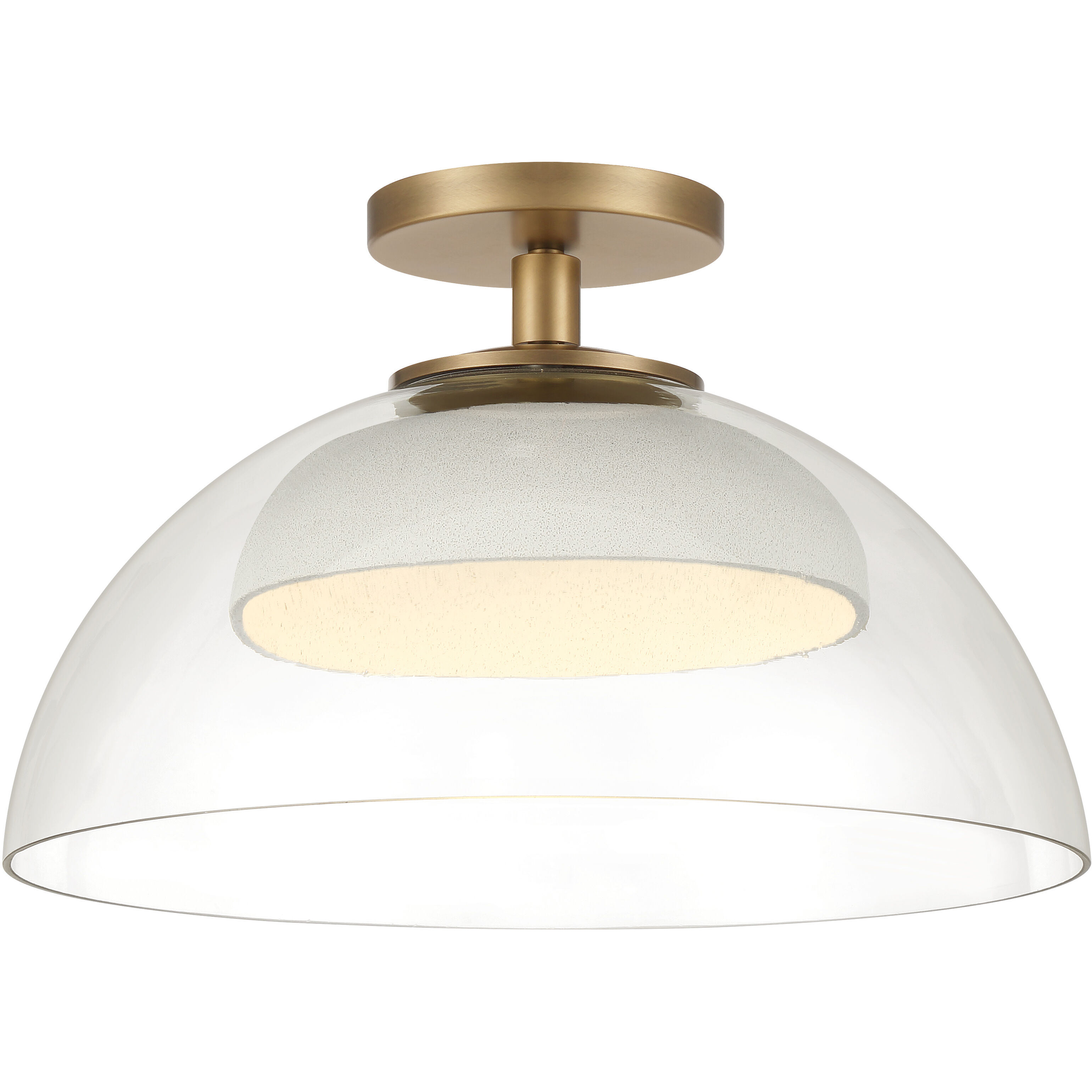 Halwynd LED 15 inch Legacy Brass Convertible Pendant/Semi-Flush Ceiling Light