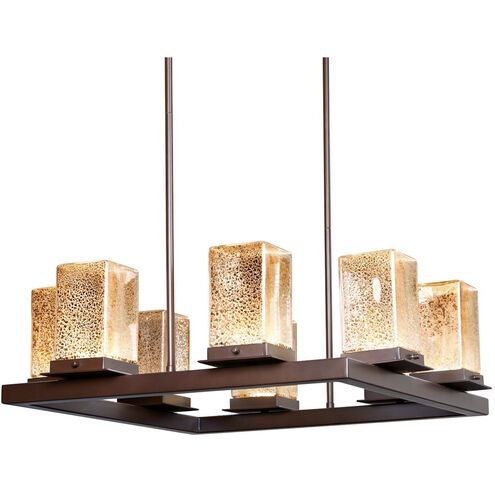 Fusion Laguna LED 25 inch Dark Bronze Outdoor Chandelier in Opal Fusion