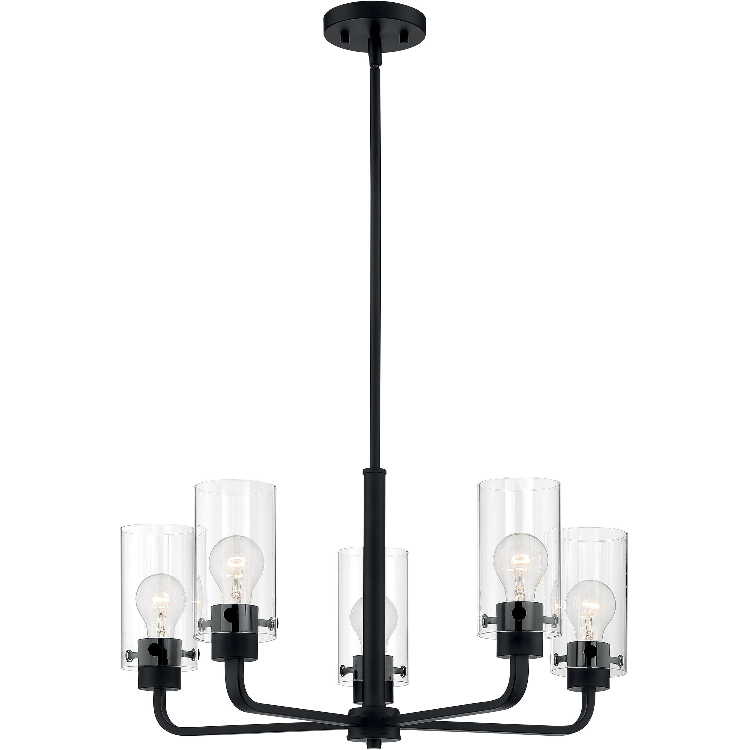 Sommerset 5 Light 24 inch Matte Black Chandelier Ceiling Light