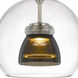 Double Glass LED 6 inch Smoked Mini Pendant Ceiling Light in Smoke Glass, Clear