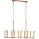 Thomas O'Brien Galahad LED 49.75 inch Hand-Rubbed Antique Brass Linear Chandelier Ceiling Light, Large