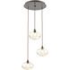 Coppa 3 Light Flat Bronze Chandelier Ceiling Light, Round Multi-Port