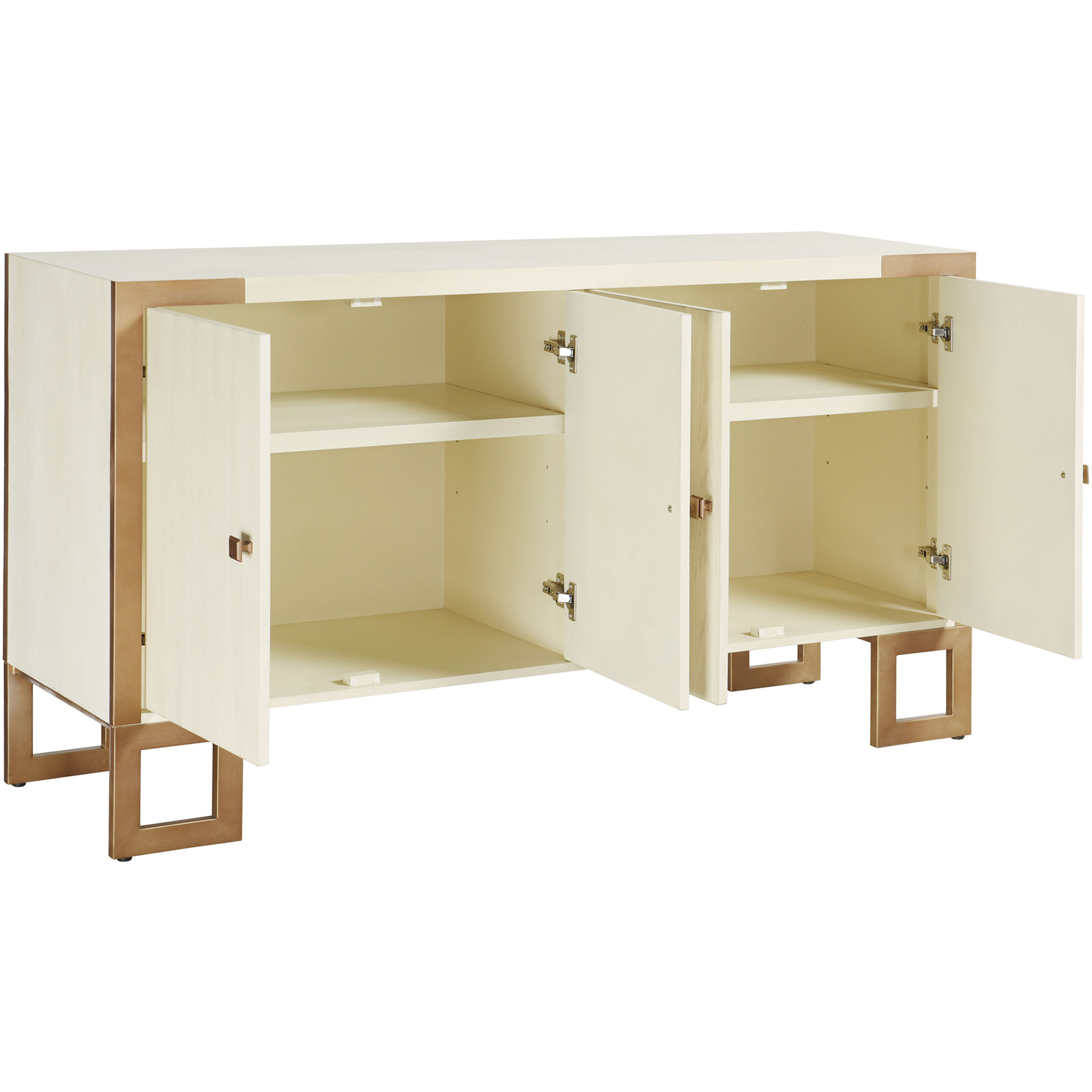 Cameron Antique Cream White and Antique Brushed Gold Cabinet