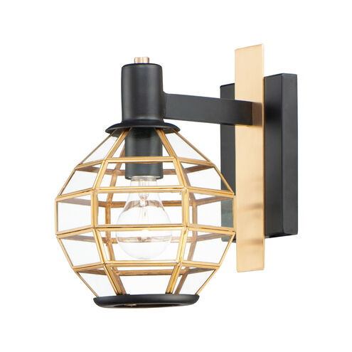 Heirloom 1 Light 10.75 inch Black/Burnished Brass Outdoor Wall Mount