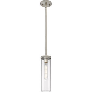 Lincoln 1 Light 3.88 inch Satin Nickel Pendant Ceiling Light in Clear Glass