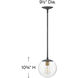 Warby 1 Light 9.5 inch Aged Zinc with Heritage Brass Indoor Pendant Ceiling Light in Clear