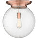 Beacon 1 Light 14 inch Antique Copper Flush Mount Ceiling Light