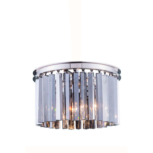 Sydney 3 Light 16 inch Polished Nickel Flush Mount Ceiling Light in Silver Shade, Urban Classic