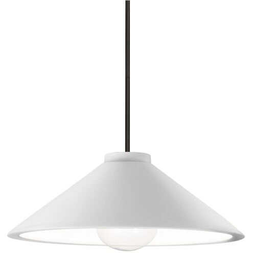Radiance Collection LED 11.75 inch Gloss White with Matte Black Pendant Ceiling Light