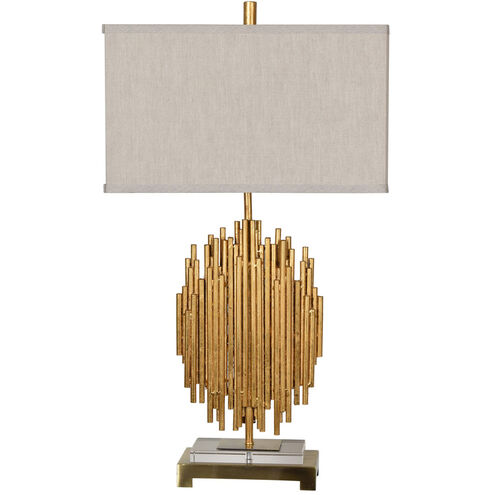 Galveston 31 inch 100.00 watt Gold Leaf Table Lamp Portable Light