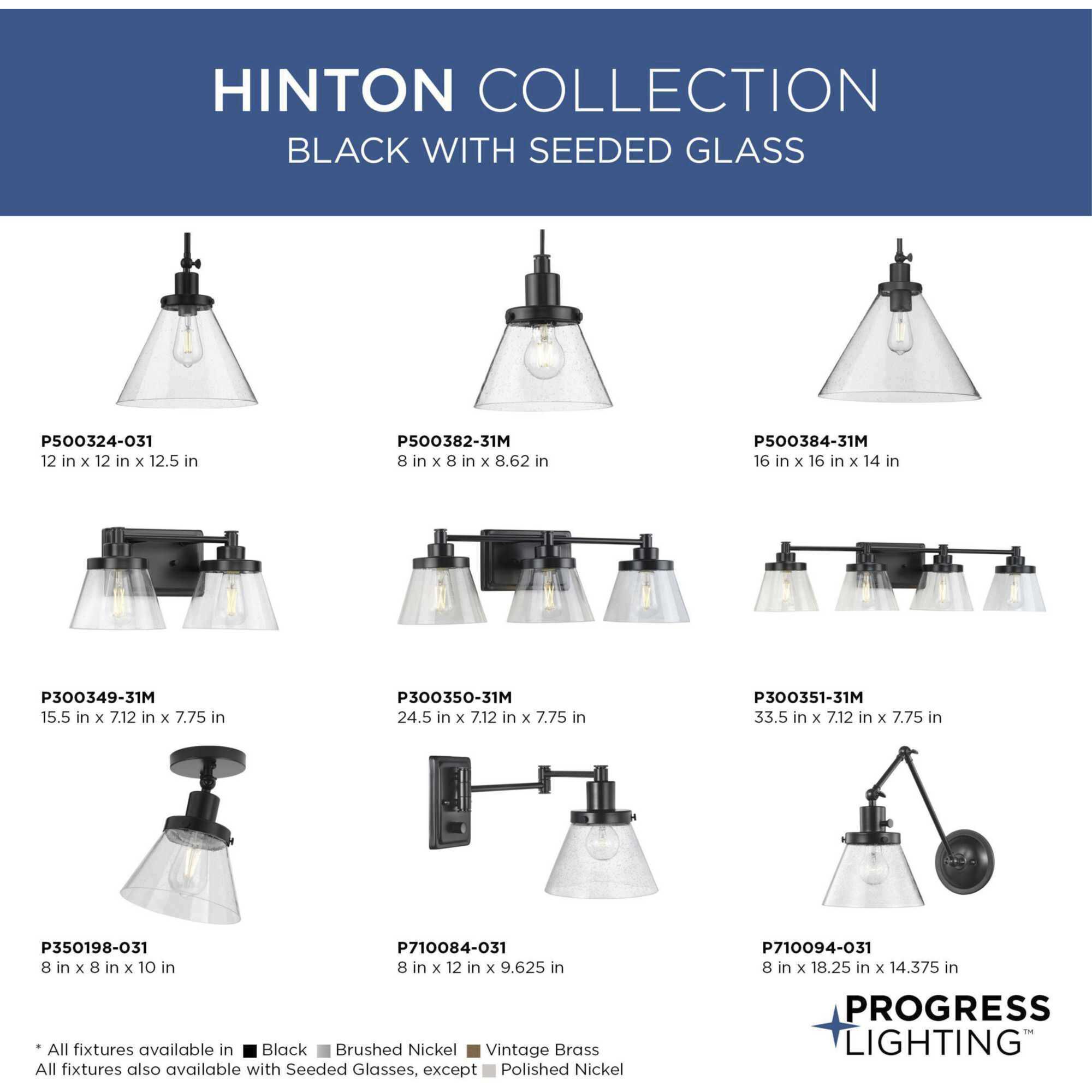 Hinton 1 Light 8 inch Matte Black Mini-Pendant Ceiling Light
