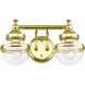 Oldwick 2 Light 15 inch Polished Brass Bath Vanity Wall Light