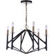 The Reserve 6 Light 26.63 inch Flat Black/Satin Brass Chandelier Ceiling Light in Flat Black and Satin Brass