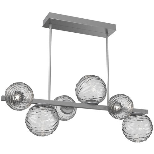 Gaia LED 60 inch Classic Silver Linear Multi-Pendant Ceiling Light in Clear, 2700K LED, Twisted Branch
