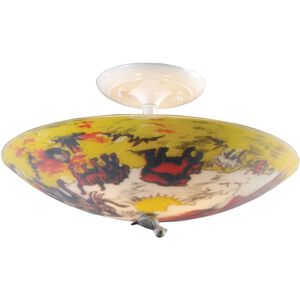 Killian 3 Light 17 inch White with Multicolor Flush Mount Ceiling Light