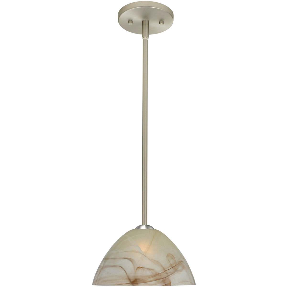 Tessa 1 Light Satin Nickel Stem Pendant Ceiling Light