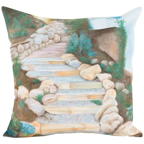 Stone Path 24 X 24 inch Multicolor Accent Pillow