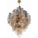 Addis 20 Light 31.5 inch Aged Brass Chandelier Ceiling Light in Tronchi Glass Autumn