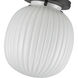 Alora Mood Cherise 1 Light 6.75 inch Matte Black/Glossy Ribbed Opal Glass Semi-Flush Mount Ceiling Light