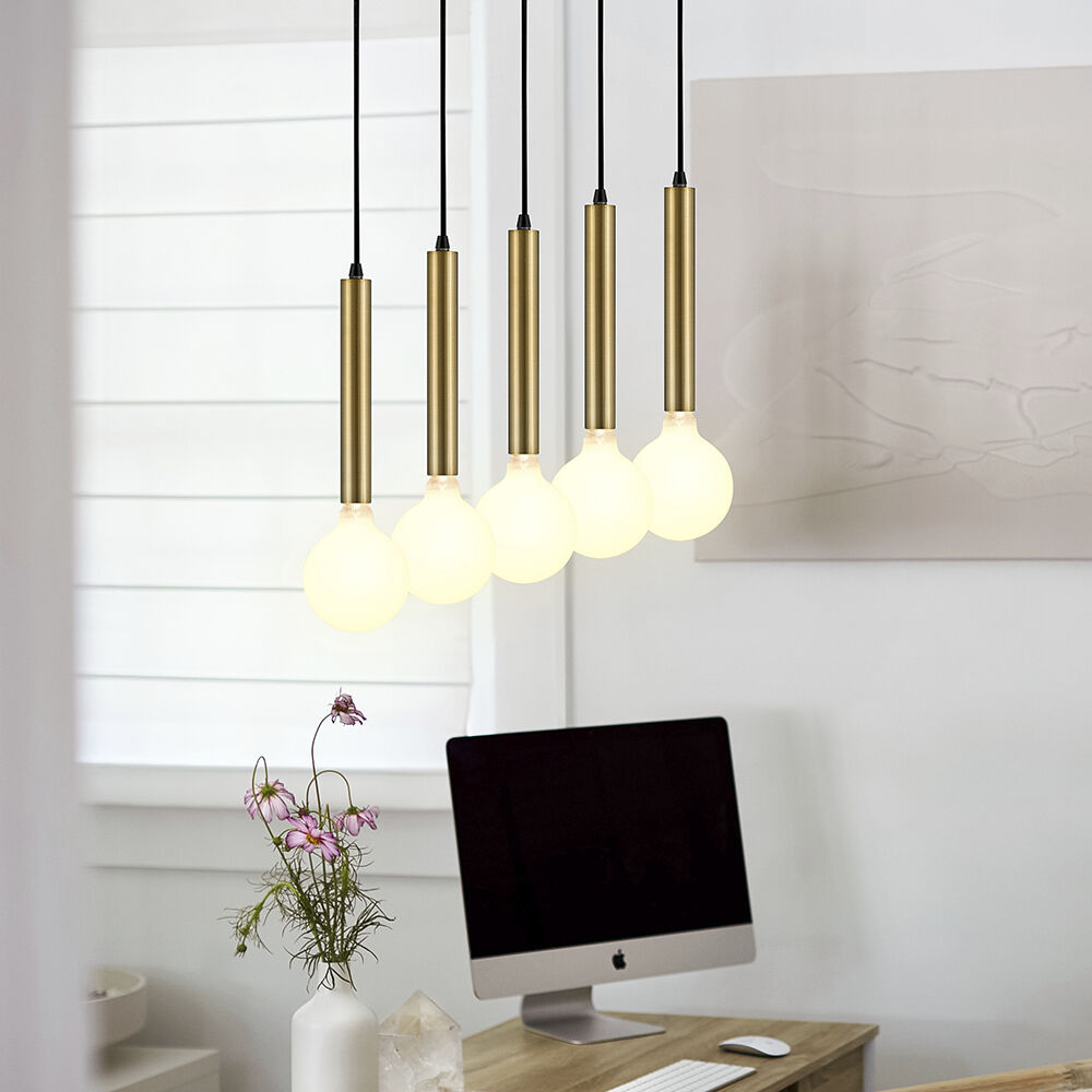 Bobbie LED 36 inch Lacquered Brass Chandelier Ceiling Light, Linear