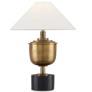 Bective 16 inch 7.00 watt Antique Brass and Black Table Lamp Portable Light