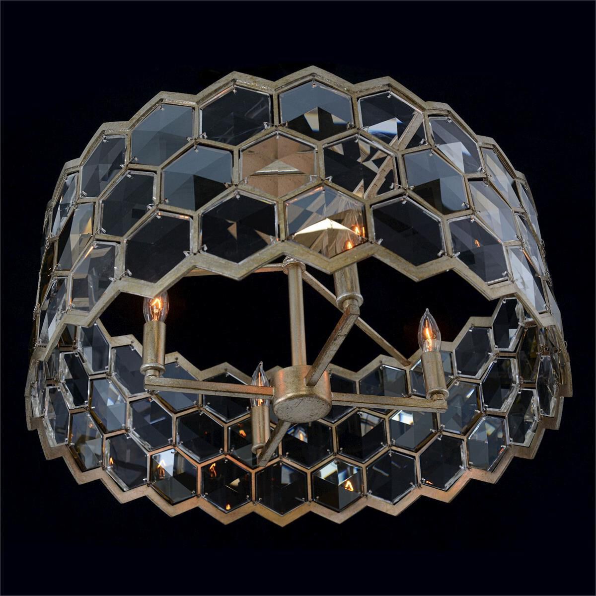 Array 4 Light 21 inch Silver Champagne Chandelier Ceiling Light, Small