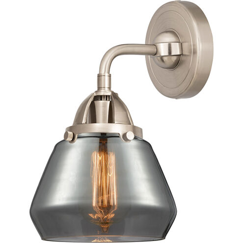 Nouveau 2 Fulton LED 6.75 inch Brushed Satin Nickel Sconce Wall Light in Plated Smoke Glass